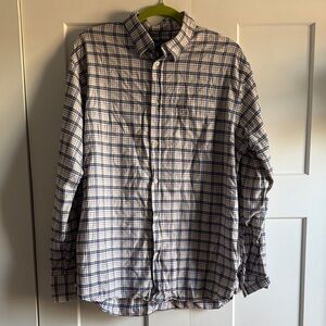 Michaels Men's Blue and White Plaid Shirt